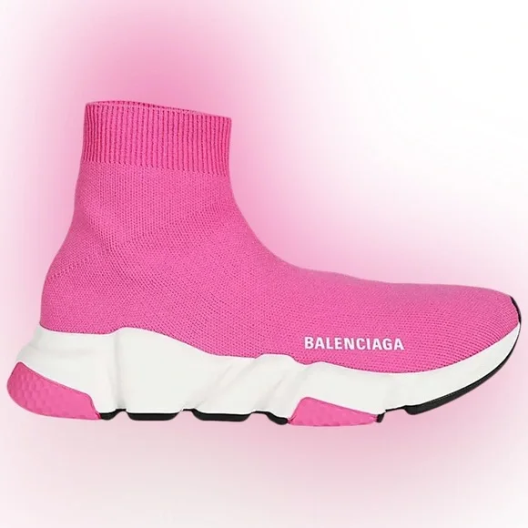 Balenciaga Womens Speed Knit Sneakers “BARBIE” Pink/White - Excellent Condition - Picture 13 of 13